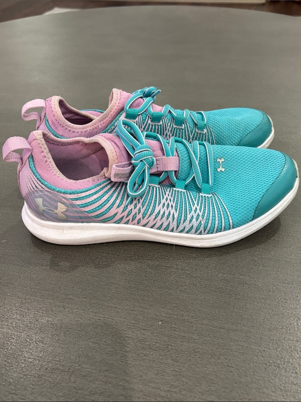 Under Armour Kids Teal and Pink Lightweight Sneakers
